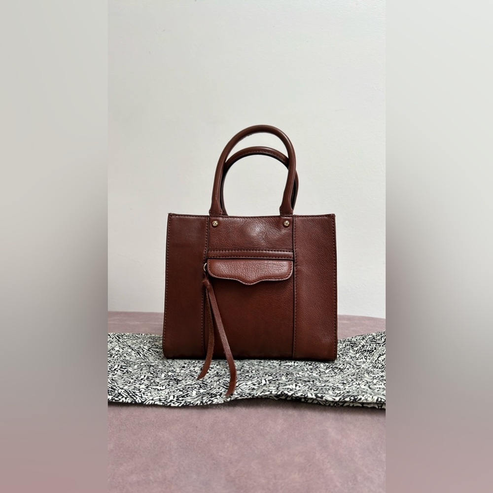 Rebecca Minkoff Mini Mab M.A.B. Brown Leather Tote Crossbody